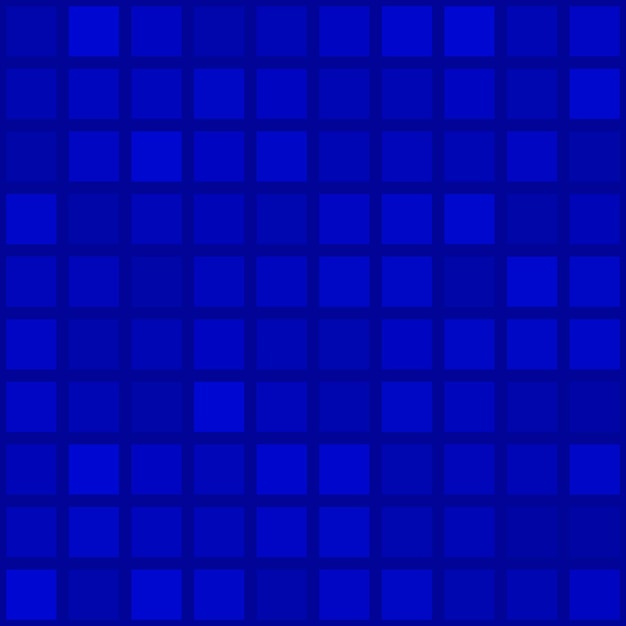 青い色の大きな正方形またはピクセルの抽象的なシームレスパターン
