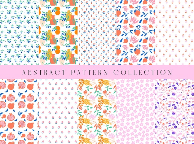 Abstract seamless pattern collection, Decorative wallpaper.