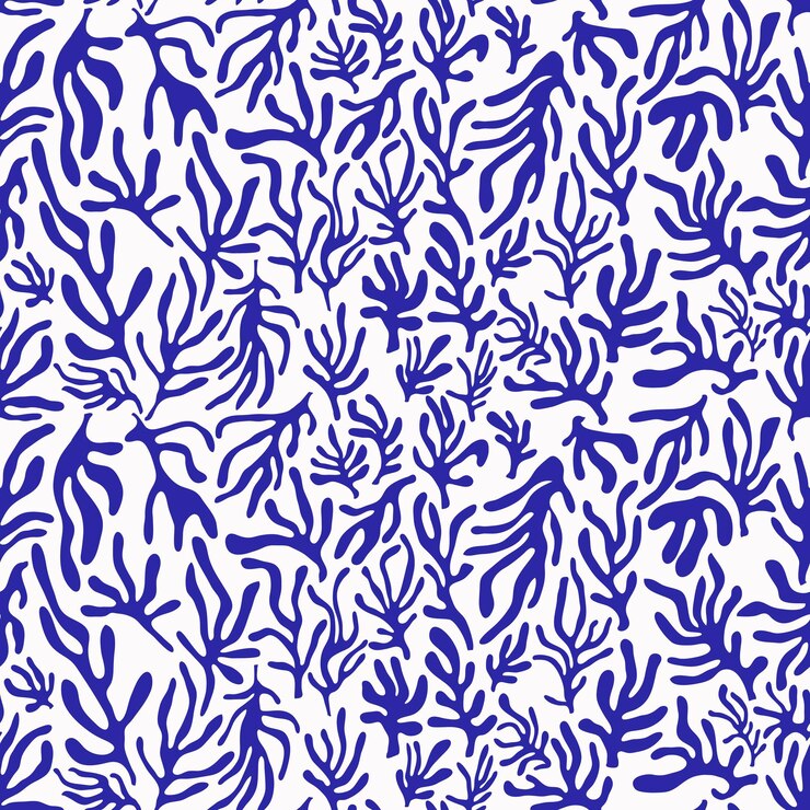 Vector abstract seamless pattern doodle shapes matisse inspired modern design