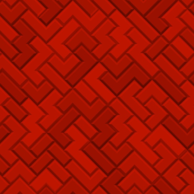 Abstract seamless pattern made of tetris blocks in red colors