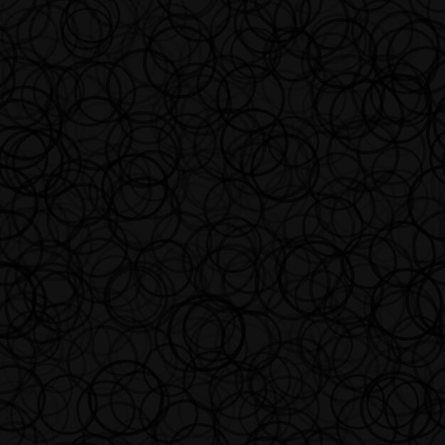 Abstract seamless pattern of randomly arranged contours of circles in black colors