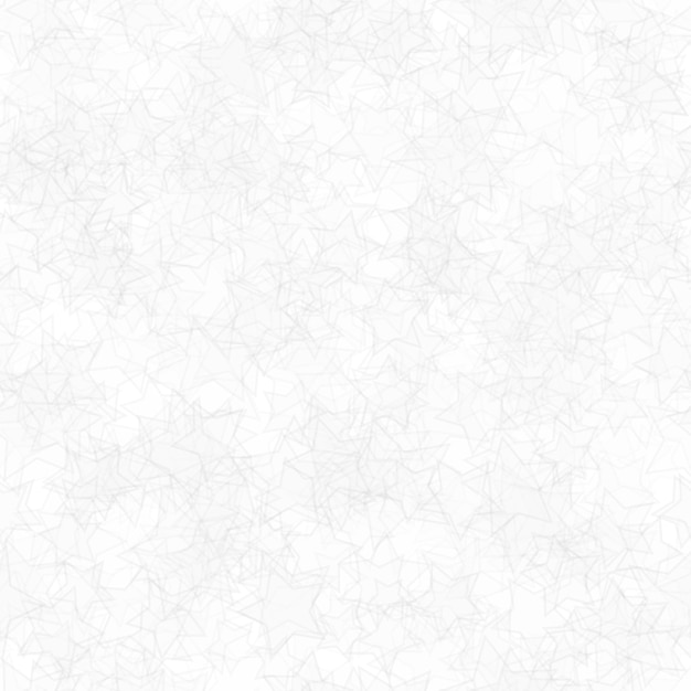 abstract seamless pattern of randomly distributed translucent stars in white and gray colors