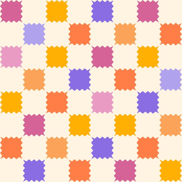 Abstract seamless pattern Retro checkered colorful background Vector texture for print textile