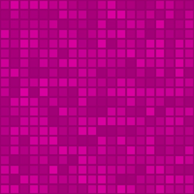 Vector abstract seamless pattern of small squares or pixels in purple colors