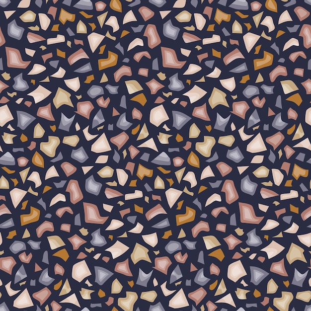 Abstract seamless pattern in terrazzo style