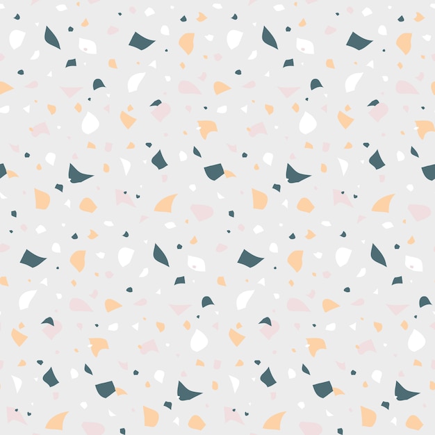 Abstract seamless pattern in terrazzo style. 