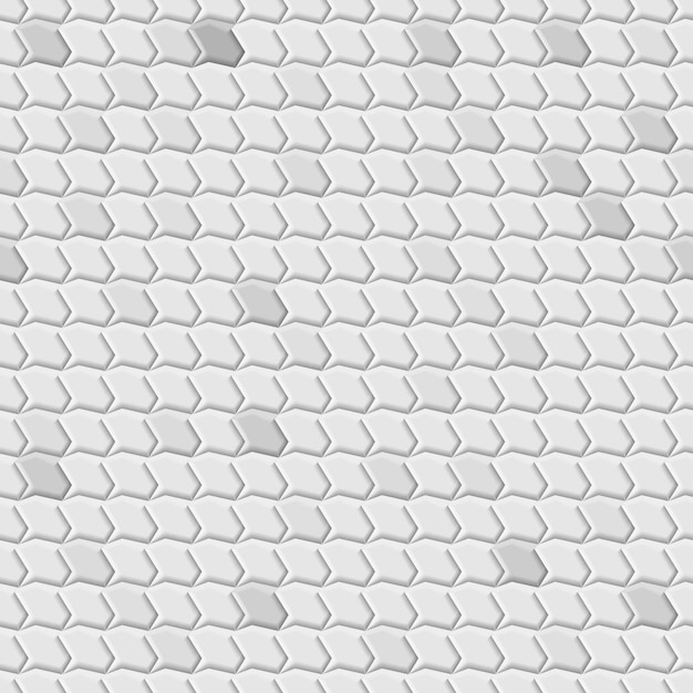 Abstract seamless pattern of tiles fitted to each other, in white and gray colors