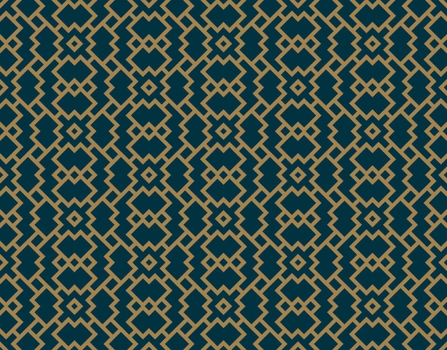 Abstract seamless pattern Vector seamless pattern Repeating geometric ornament luxury gold blue color