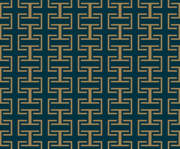 Abstract seamless pattern Vector seamless pattern Repeating geometric ornament luxury gold blue color
