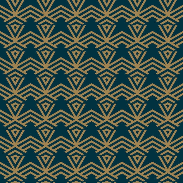 Abstract seamless pattern Vector seamless pattern Repeating geometric ornament luxury gold blue color