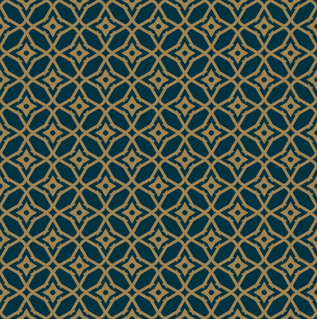 Abstract seamless pattern Vector seamless pattern Repeating geometric ornament luxury gold blue color