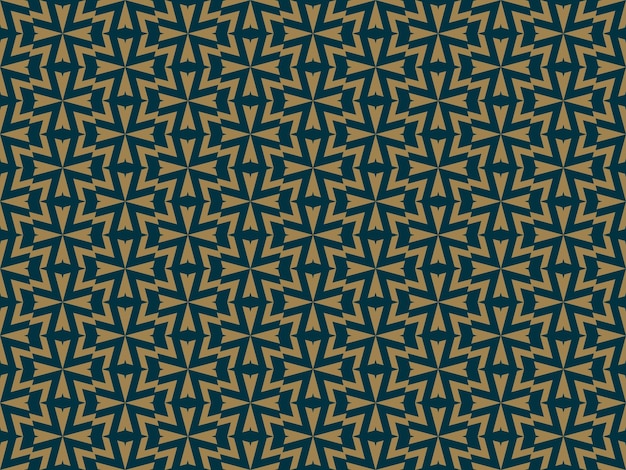 Abstract seamless pattern Vector seamless pattern Repeating geometric ornament luxury gold blue color