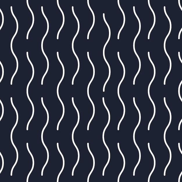 Abstract seamless pattern Vertical wavy striped background Dark blue and white colored