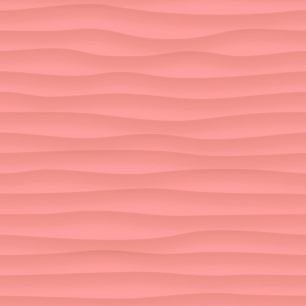 Vector abstract seamless pattern of wavy lines with shadows in pink colors