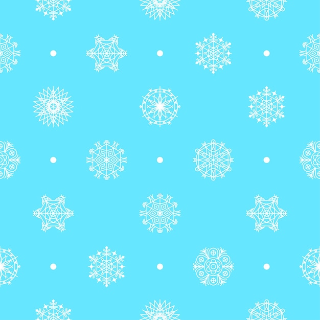 Abstract Seamless Pattern Winter Snowflake Background For Christmas New Year Xmas Decoration