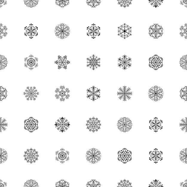 Abstract Seamless Pattern Winter Snowflake Background For Christmas New Year Xmas Decoration