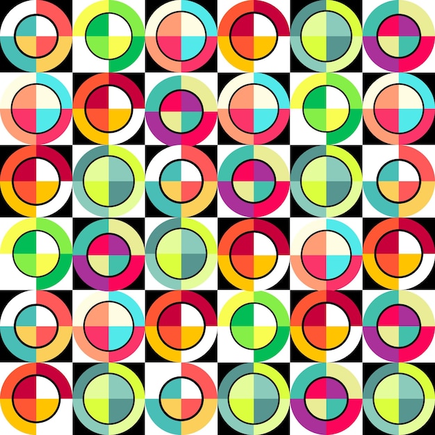 Vector abstract seamless pattern with abstract circle shape colorful