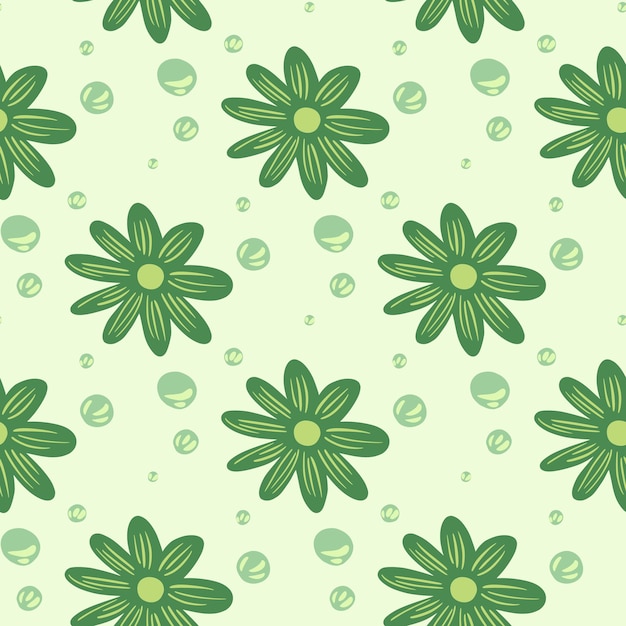 Abstract seamless pattern with abstract decorative flowers ornament. light green background. flat vector print for textile, fabric, giftwrap, wallpapers. endless illustration.