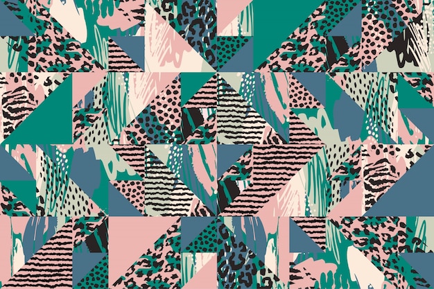 Vector abstract seamless pattern with animal print