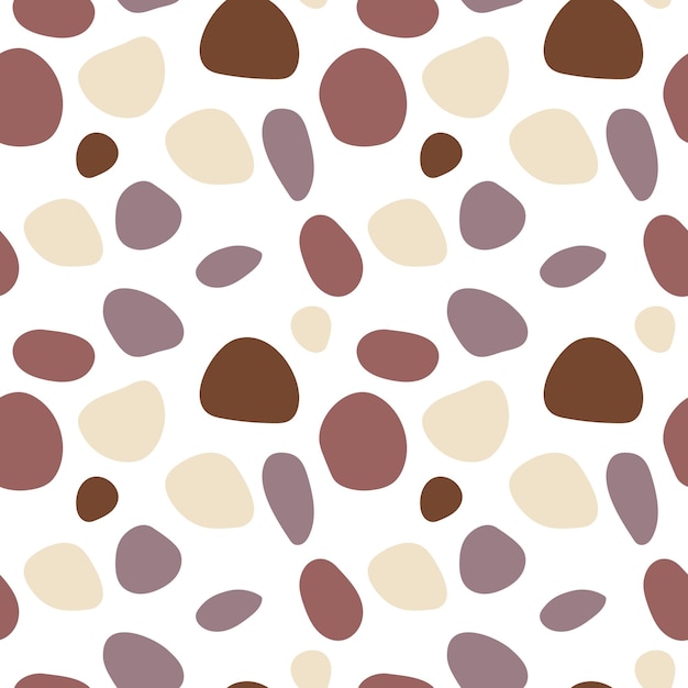 Vector abstract seamless pattern with brown spots vector doodle illustration on white background spots for fabrics textiles and ect