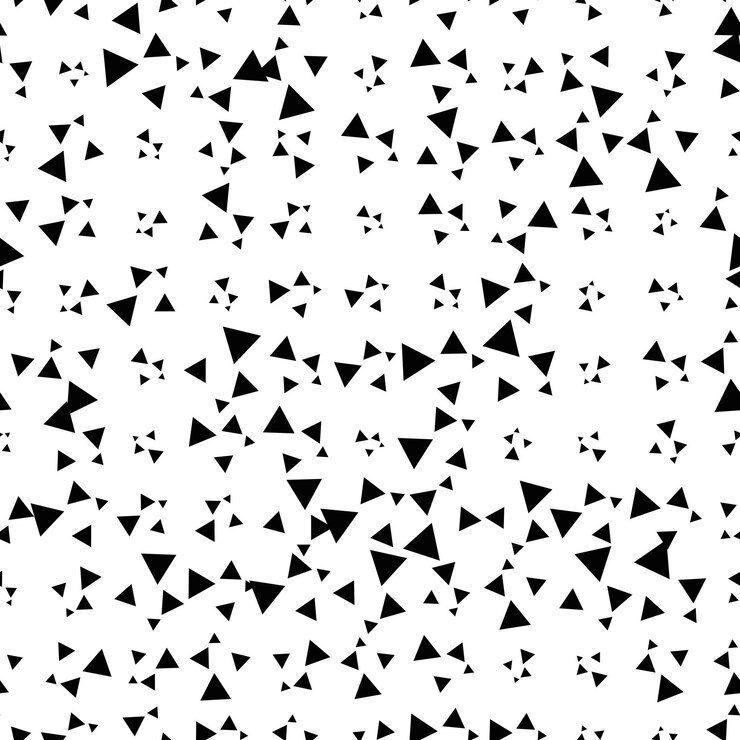 Vector abstract seamless pattern with chaotic small triangles. infinity triangular messy geometric pattern.
