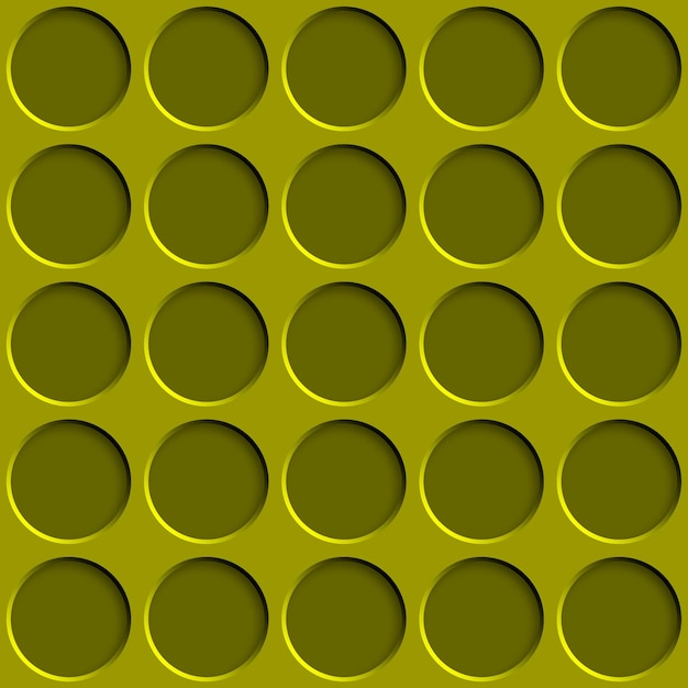 노란색 색상의 원형 구멍이 있는 추상 원활한 패턴