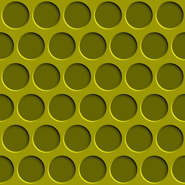 노란색 색상의 원형 구멍이 있는 추상 원활한 패턴