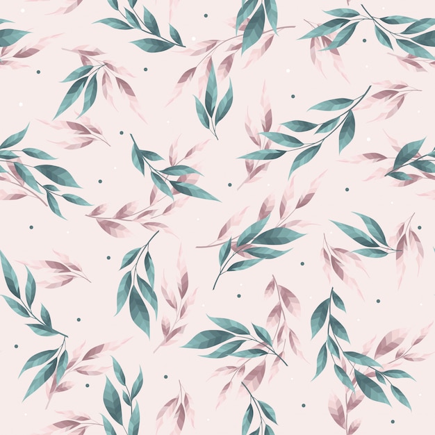 Vector abstract seamless pattern with leaves.   template.