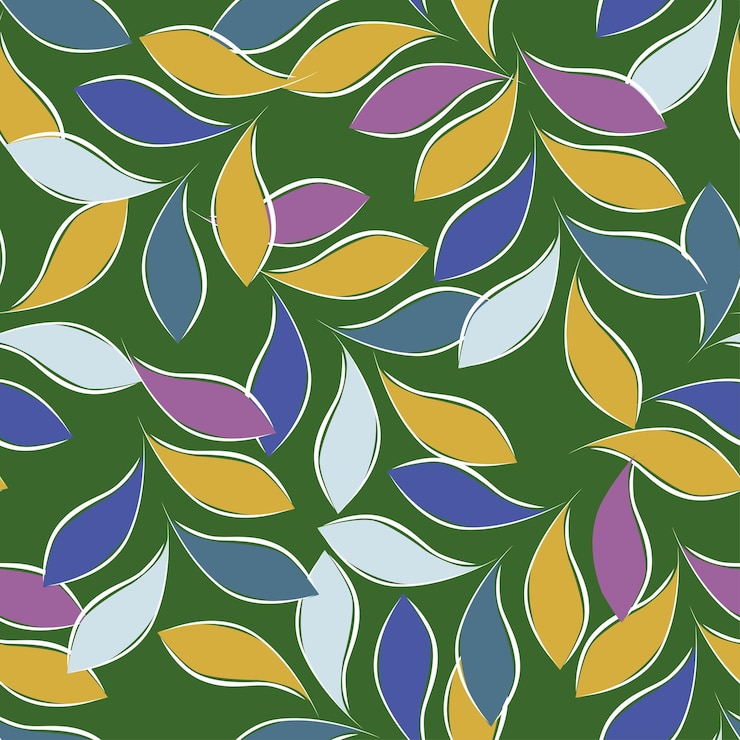Vector abstract seamless pattern with plants herbs and flowers botanical illustration