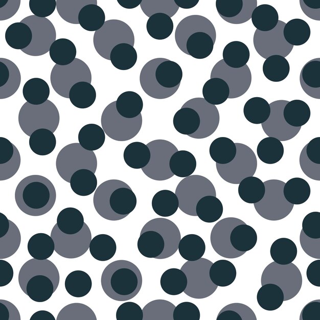 Abstract seamless pattern with randomly bright colored overlapping circles, dots.