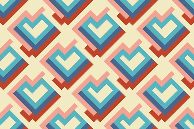 abstract seamless pattern with rhombus in red and blue colors
