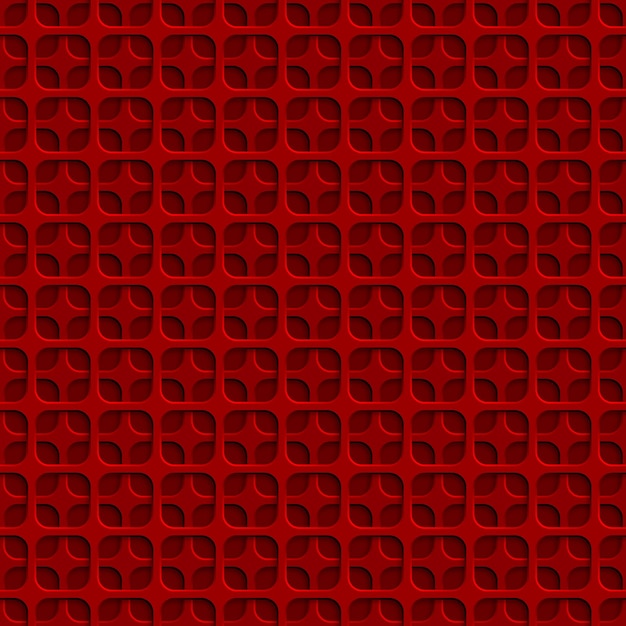 Abstract seamless pattern with squares holes in red colors