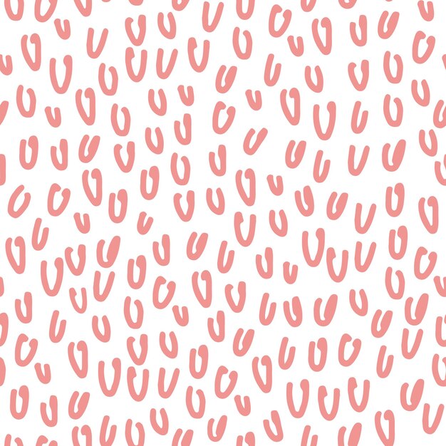 Abstract seamless pattern with squiggles Simple background with pink scribbles