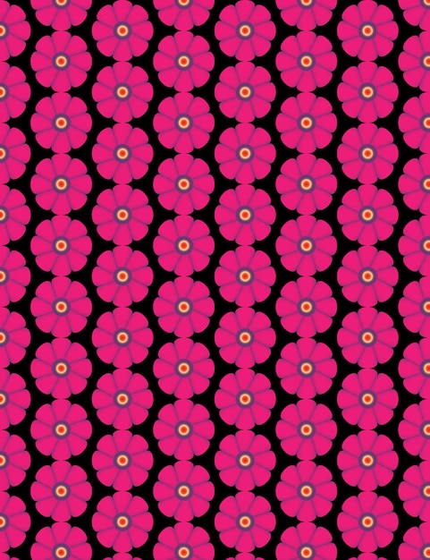 Abstract seamless pink flower pattern on black color