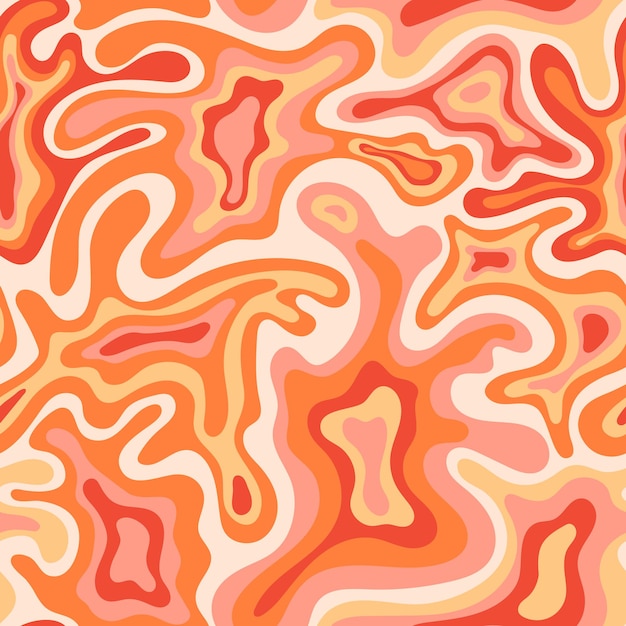 Premium Vector Abstract seamless swirl pattern 60s 70s style groovy