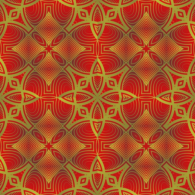Абстрактный бесшовный текстурированный фон красного цвета с золотыми полосами