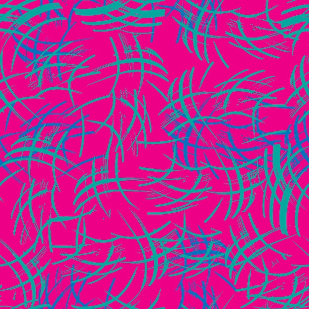 Abstract seamless vector pattern chaotic curved lines of different colors on contrasting background