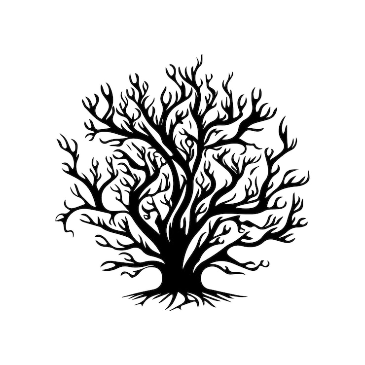 Vector abstract seaweed and coral silhouettes black marine floral icons for cute underwater design vector