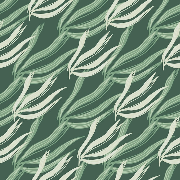 緑の背景に抽象的な海藻シームレスパターン。