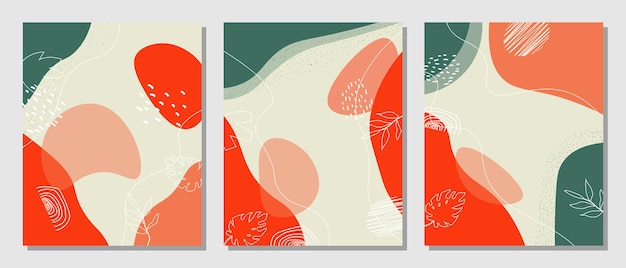 Vector abstract set floral background