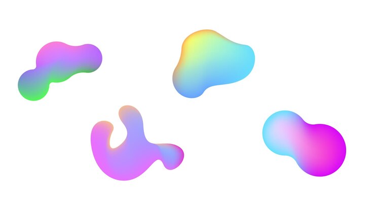 Vector abstract set liquid color collection geometric shapes fluid gradient dynamic elements banner logo