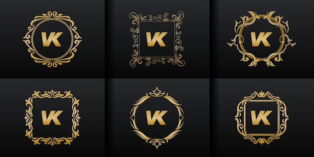 Abstract set luxury initial logo collection