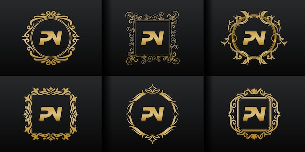 Abstract set luxury initial logo collection