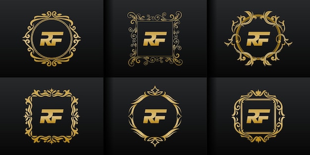 Abstract set luxury initial logo collection