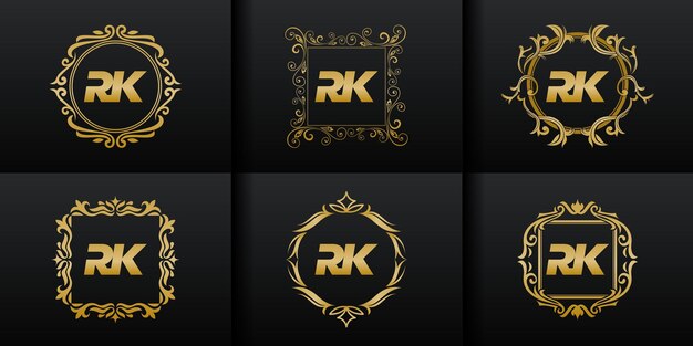 Abstract set luxury initial logo collection