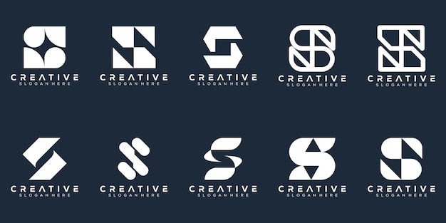 Vector abstract set monogram letter s logo design