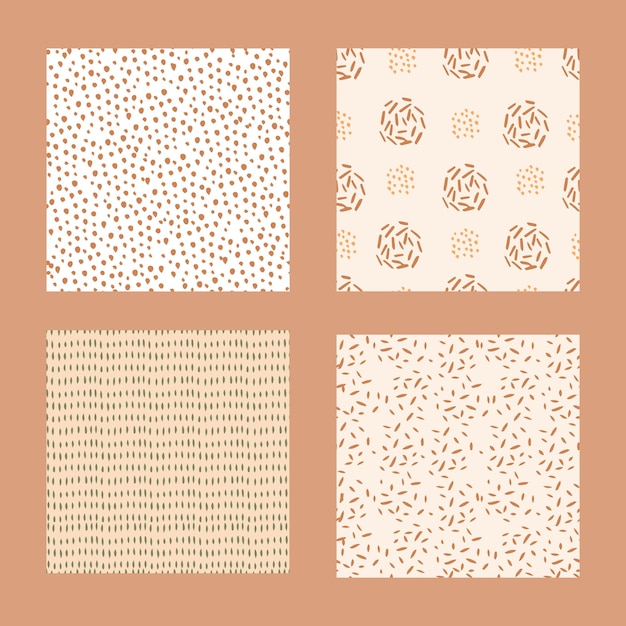 Abstract set speckles seamless pattern in boho style