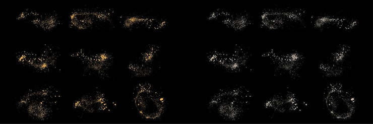 Vector abstract set of vector white color grunge texture and gold glitter background design element