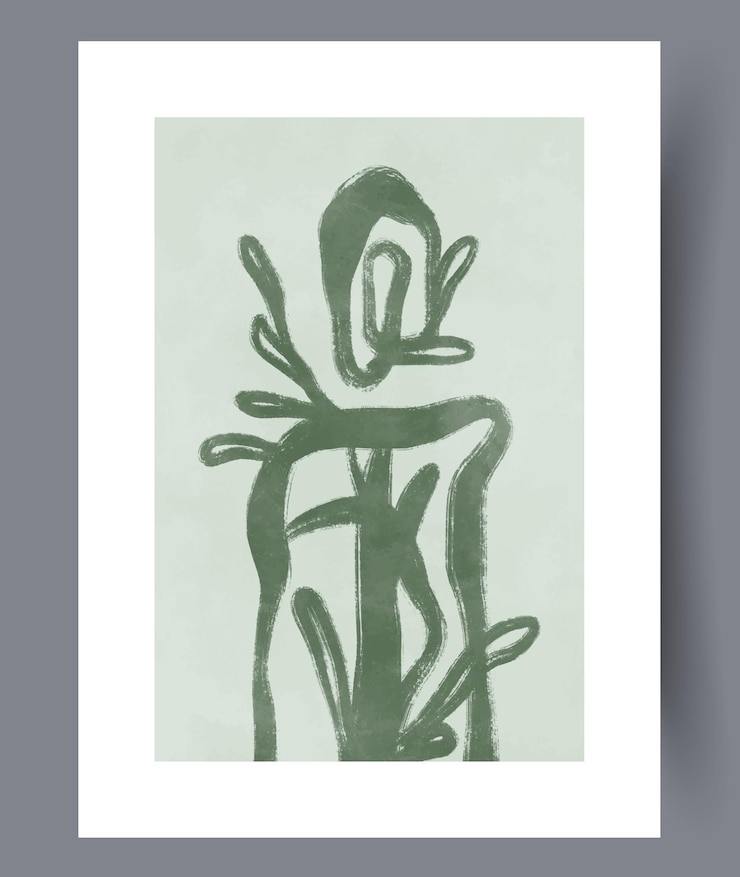 Vector abstract shambolic lines wall art print