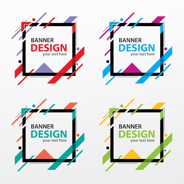 Vector abstract shape banner collection